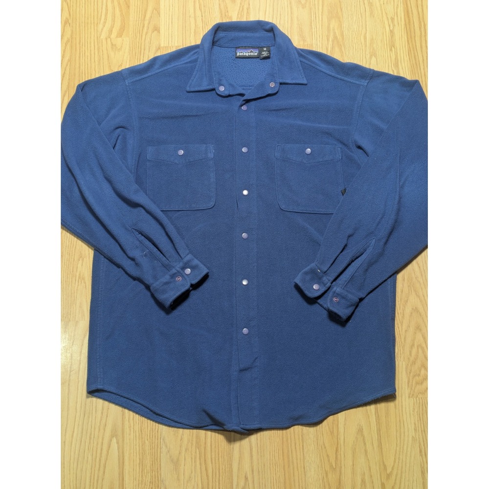 Patagonia Mens Synchilla Snap Fleece Shirt Jacket Vintage Blue Med